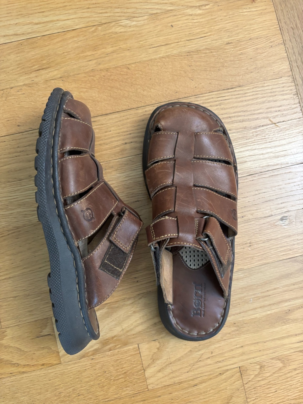 Born Leather Slip-On Sandals